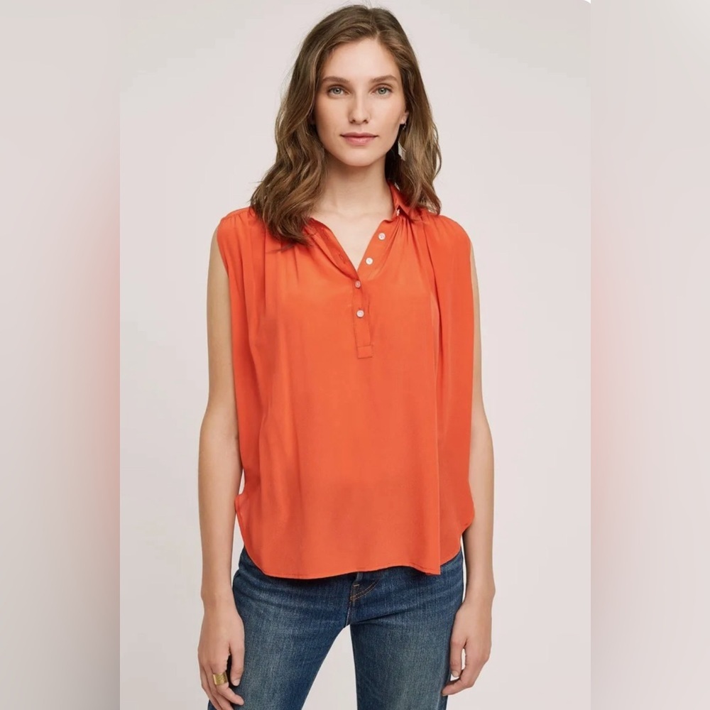 Anthropologie Maeve Silk Sleeveless Blouse Popover Size Small Like New